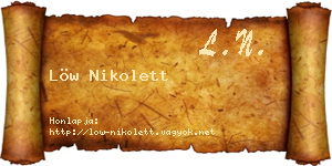 Löw Nikolett névjegykártya